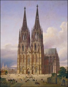 Vista ideal de la catedral de Colonia desde el suroeste de Carl Georg Adolph Hasenpflug
